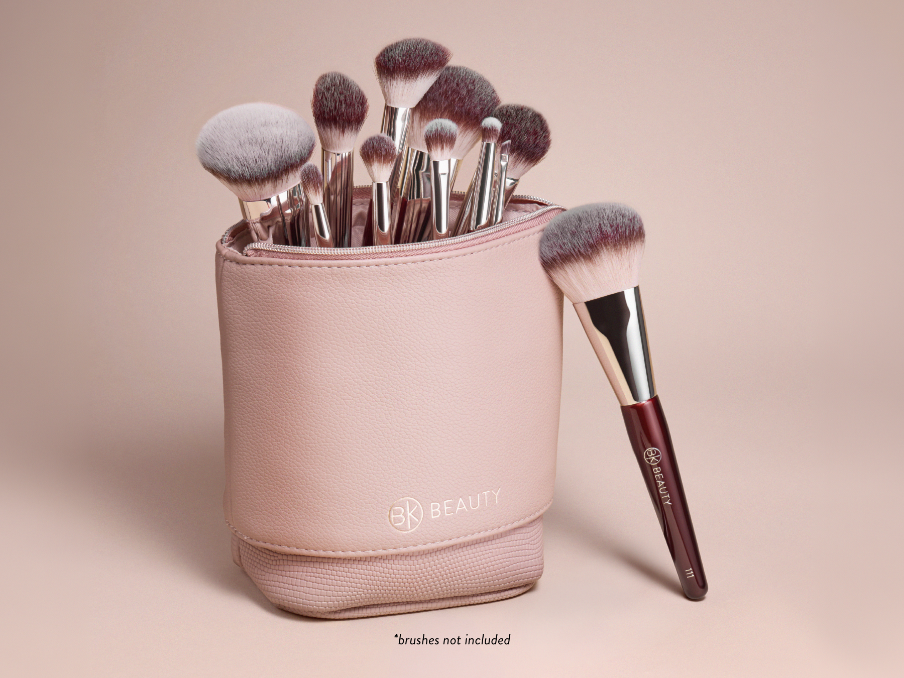 Standup Brush Holder & Travel Makeup Bag - Blush